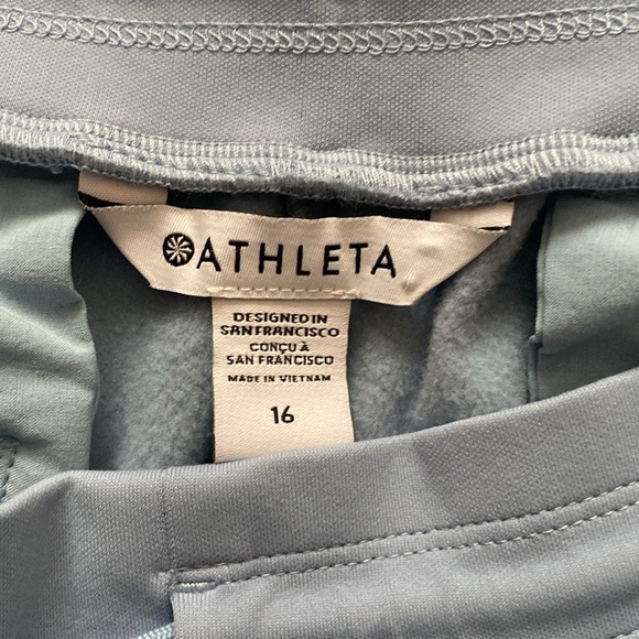 Athleta Apres Ski Down Quilted High Rise Jogger Pants in Heron Blue Sz 16 - Picture 8 of 10